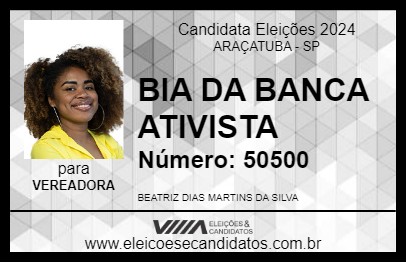 Candidato BIA DA BANCA ATIVISTA 2024 - ARAÇATUBA - Eleições