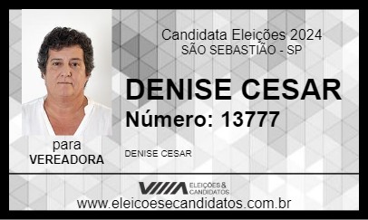 Candidato DENISE CESAR 2024 - SÃO SEBASTIÃO - Eleições