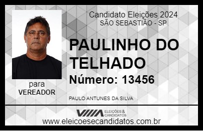 Candidato PAULINHO DO TELHADO 2024 - SÃO SEBASTIÃO - Eleições