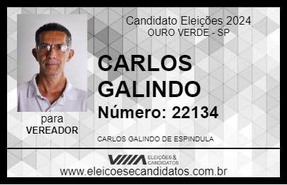 Candidato CARLOS GALINDO 2024 - OURO VERDE - Eleições