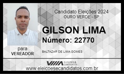 Candidato GILSON LIMA 2024 - OURO VERDE - Eleições