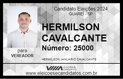 Candidato HERMILSON CAVALCANTE 2024 - GUAREÍ - Eleições