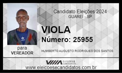 Candidato VIOLA 2024 - GUAREÍ - Eleições