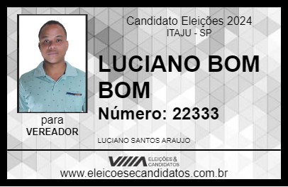 Candidato LUCIANO BOM BOM 2024 - ITAJU - Eleições