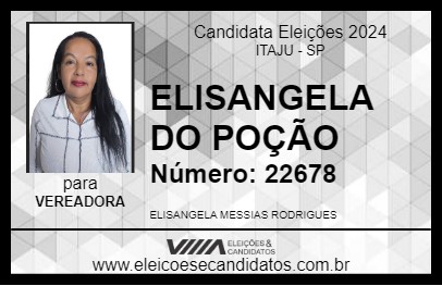 Candidato ELISANGELA DO POÇÃO 2024 - ITAJU - Eleições