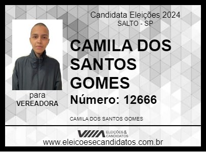 Candidato CAMILA DOS SANTOS GOMES 2024 - SALTO - Eleições