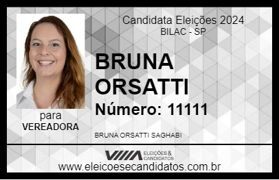 Candidato BRUNA ORSATTI 2024 - BILAC - Eleições