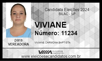 Candidato VIVIANE 2024 - BILAC - Eleições