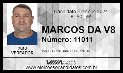 Candidato MARCOS DA V8 2024 - BILAC - Eleições