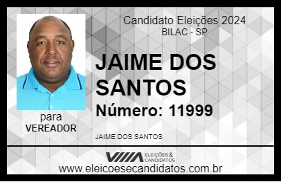 Candidato JAIME DOS SANTOS 2024 - BILAC - Eleições