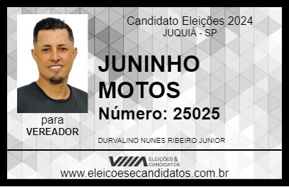 Candidato JUNINHO MOTOS 2024 - JUQUIÁ - Eleições