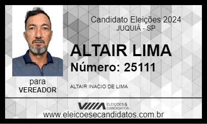 Candidato ALTAIR LIMA 2024 - JUQUIÁ - Eleições