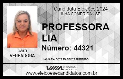 Candidato PROFESSORA LIA 2024 - ILHA COMPRIDA - Eleições