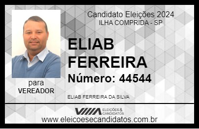 Candidato ELIAB FERREIRA 2024 - ILHA COMPRIDA - Eleições