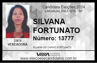 Candidato SILVANA FORTUNATO 2024 - LARANJAL PAULISTA - Eleições