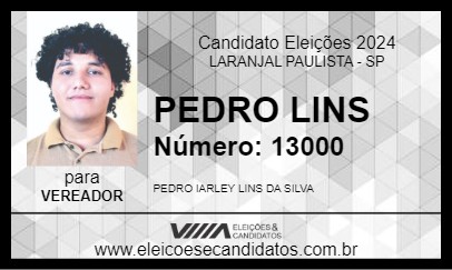 Candidato PEDRO LINS 2024 - LARANJAL PAULISTA - Eleições