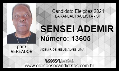 Candidato SENSEI ADEMIR 2024 - LARANJAL PAULISTA - Eleições