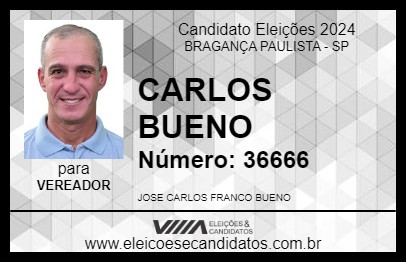 Candidato CARLOS BUENO 2024 - BRAGANÇA PAULISTA - Eleições