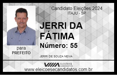 Candidato JERRI DA FÁTIMA 2024 - ITAJU - Eleições