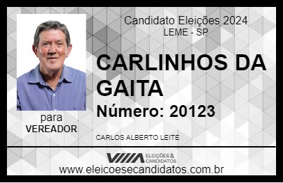 Candidato CARLINHOS DA GAITA 2024 - LEME - Eleições