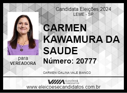 Candidato CARMEN KAWAMURA DA SAUDE 2024 - LEME - Eleições