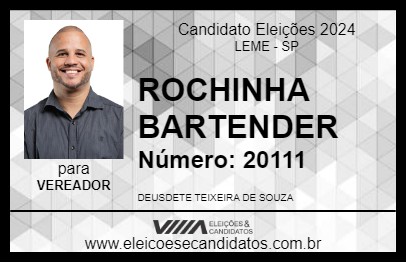 Candidato ROCHA BARTENDER 2024 - LEME - Eleições