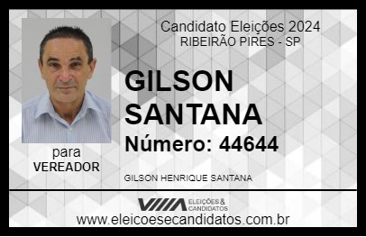 Candidato GILSON SANTANA 2024 - RIBEIRÃO PIRES - Eleições