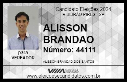 Candidato ALISSON BRANDAO 2024 - RIBEIRÃO PIRES - Eleições