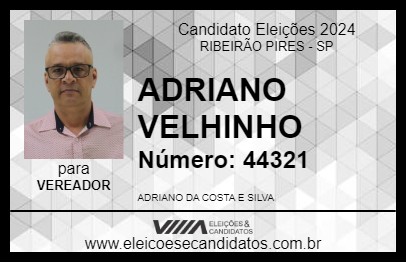 Candidato ADRIANO VELHINHO 2024 - RIBEIRÃO PIRES - Eleições