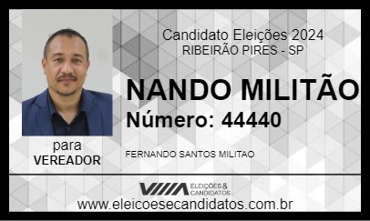 Candidato NANDO MILITÃO 2024 - RIBEIRÃO PIRES - Eleições