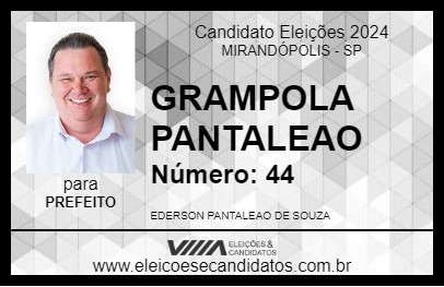 Candidato GRAMPOLA PANTALEAO 2024 - MIRANDÓPOLIS - Eleições