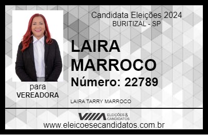 Candidato LAIRA MARROCO 2024 - BURITIZAL - Eleições