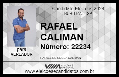 Candidato RAFAEL CALIMAN 2024 - BURITIZAL - Eleições