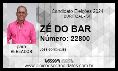 Candidato ZÉ DO BAR 2024 - BURITIZAL - Eleições