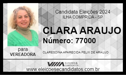 Candidato CLARA ARAUJO 2024 - ILHA COMPRIDA - Eleições