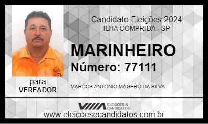 Candidato MARINHEIRO 2024 - ILHA COMPRIDA - Eleições