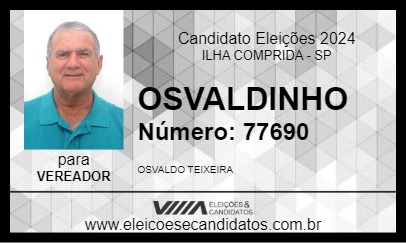 Candidato OSVALDINHO 2024 - ILHA COMPRIDA - Eleições