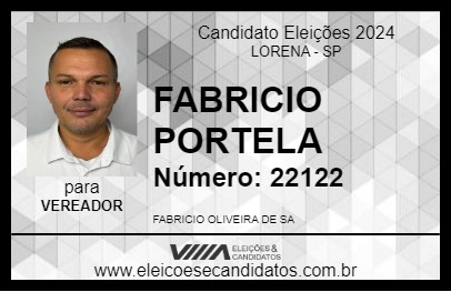 Candidato FABRICIO PORTELA 2024 - LORENA - Eleições