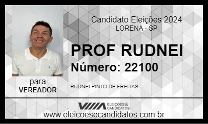 Candidato PROF RUDNEI 2024 - LORENA - Eleições