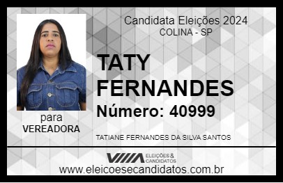 Candidato TATY FERNANDES 2024 - COLINA - Eleições