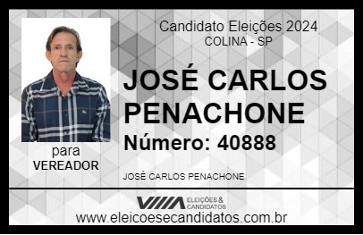 Candidato JOSÉ CARLOS PENACHONE 2024 - COLINA - Eleições