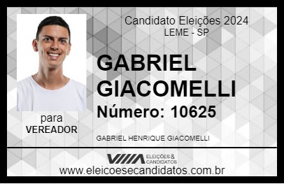 Candidato GABRIEL GIACOMELLI 2024 - LEME - Eleições