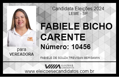 Candidato FABIELE BICHO CARENTE 2024 - LEME - Eleições