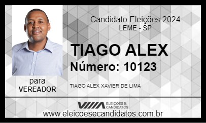 Candidato TIAGO ALEX 2024 - LEME - Eleições