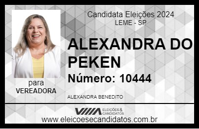 Candidato ALEXANDRA DO PEKEN 2024 - LEME - Eleições