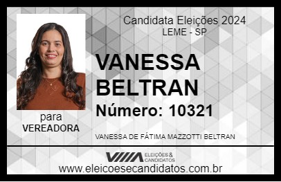 Candidato VANESSA BELTRAN 2024 - LEME - Eleições