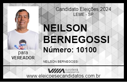 Candidato NEILSON BERNEGOSSI 2024 - LEME - Eleições