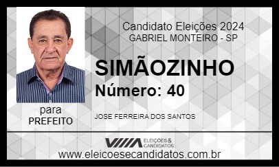 Candidato SIMÃOZINHO 2024 - GABRIEL MONTEIRO - Eleições