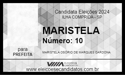 Candidato MARISTELA 2024 - ILHA COMPRIDA - Eleições