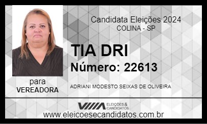 Candidato TIA DRI 2024 - COLINA - Eleições